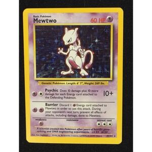 1999‎ Pokemon Base Set 2 Mewtwo 10/102 Holo Rare Card